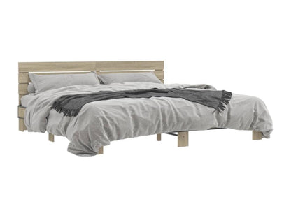 Struttura letto in legno ingegnerizzato marrone, 200 x 200 cm - dlz1766584022629