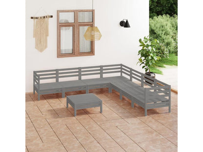 Set di mobili da esterno in legno di pino grigio