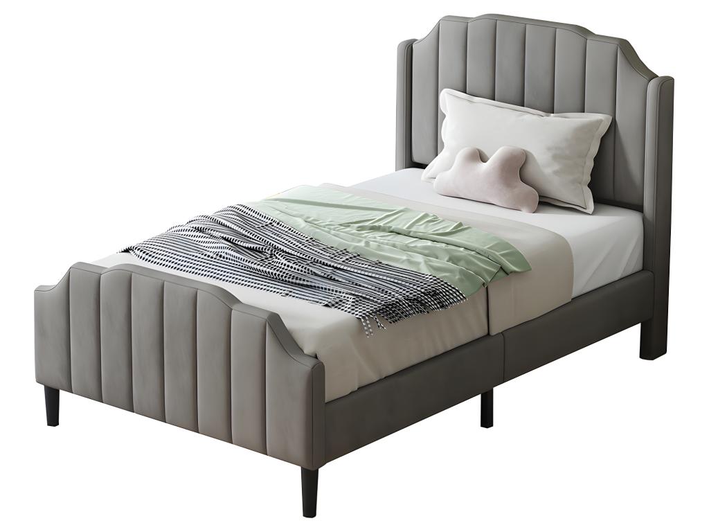 Struttura letto grigia, 90 x 200 cm