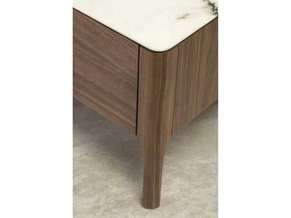 Tavolino da caffè in vetro beige