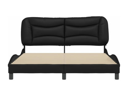 Struttura letto in similpelle nera, 160 x 200 cm