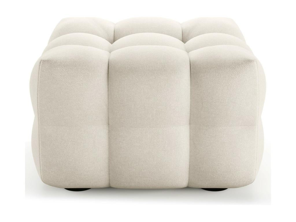Pouf in tessuto bouclé beige
