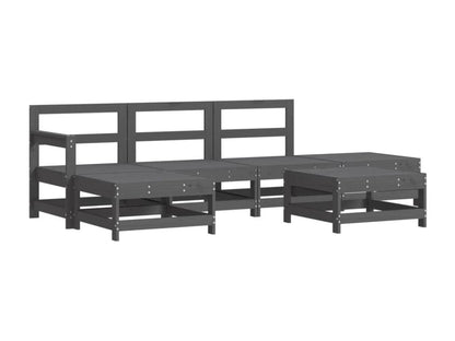 Set di mobili da esterno in legno massello grigio