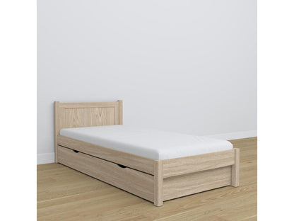 Letto in legno di quercia beige, 100 x 180 cm