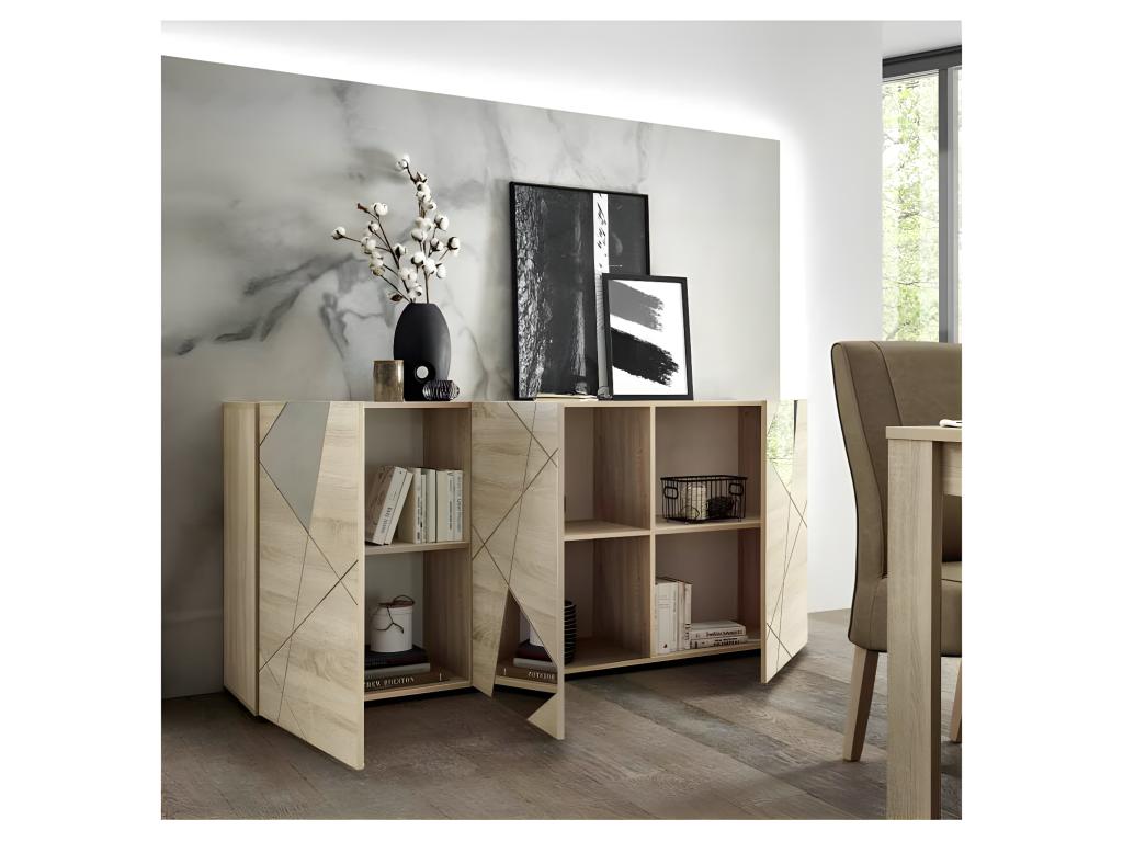 Credenza in legno di rovere naturale