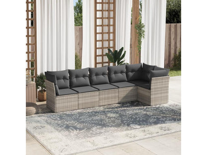 Set di mobili da esterno in vimini intrecciato in resina grigia - dlz1766583571274