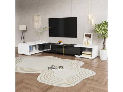 Mobile TV in marmo nero, 260 x 40 x 30 cm