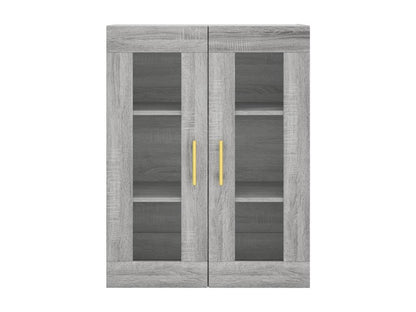 Credenza in legno ingegnerizzato grigio, 69,5 x 34 x 180 cm
