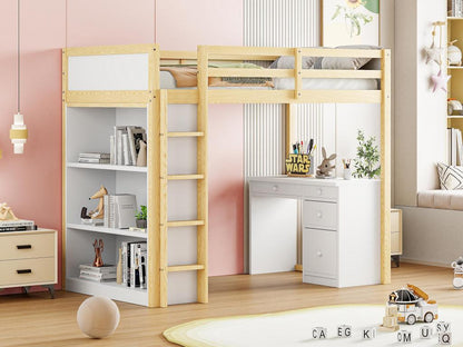 Letto in legno massello naturale, 90 x 200 cm