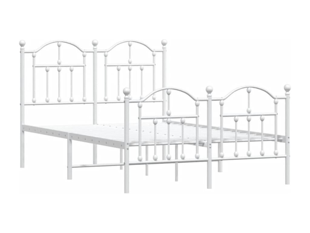 Struttura letto in metallo bianco, 120 x 190 cm - dlz1766583557829