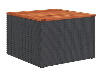 Set di mobili da esterno in vimini intrecciato in resina nera - dlz1766583392434