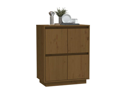 Credenza in legno massello marrone, 60 x 34 x 75 cm