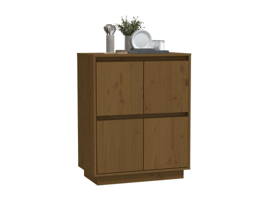 Credenza in legno massello marrone, 60 x 34 x 75 cm