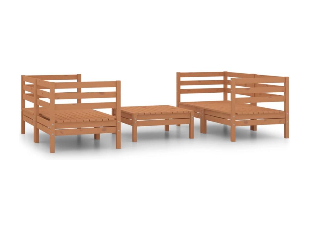 Set di mobili da esterno in legno di pino marrone