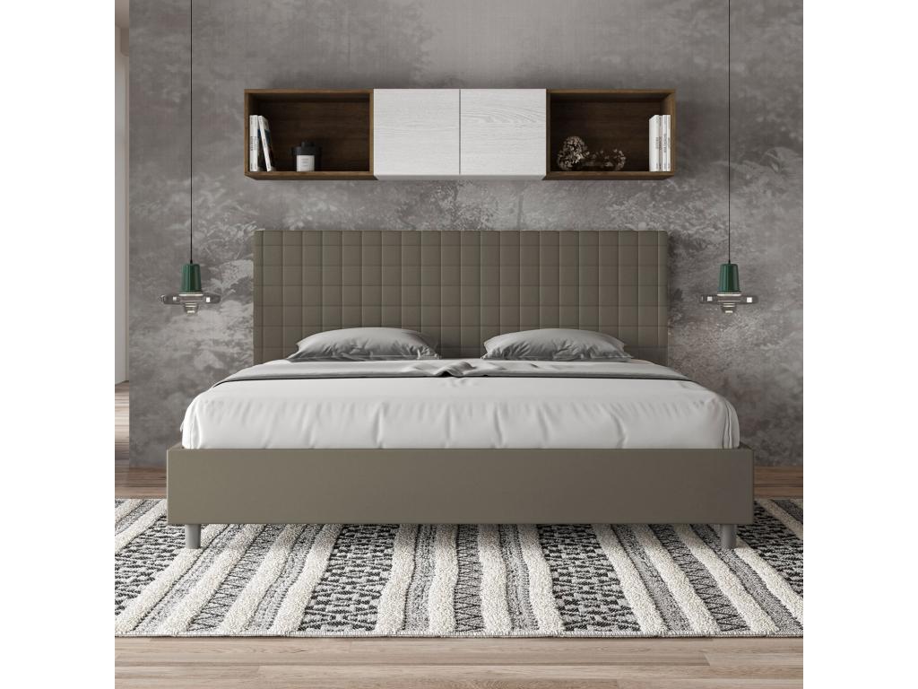Letto in similpelle marrone, 180 x 200 cm