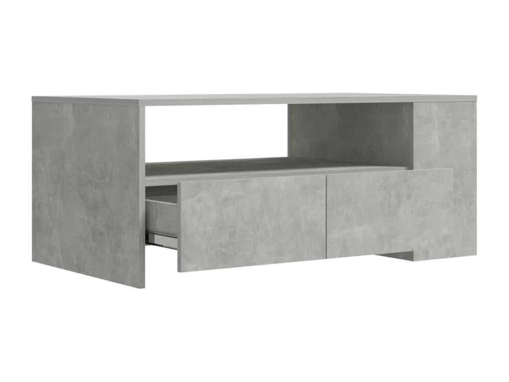 Tavolino da caffè in legno ingegnerizzato grigio, 102 x 55 x 42 cm
