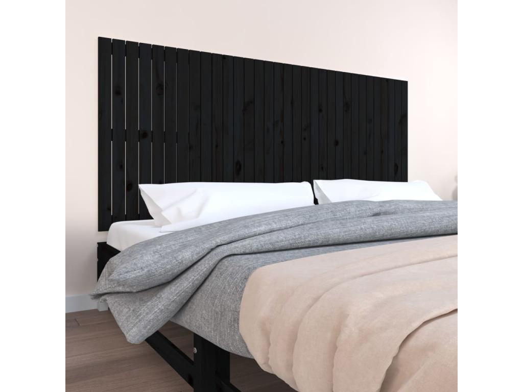 Letto in legno massello nero, 204 x 3 x 90 cm