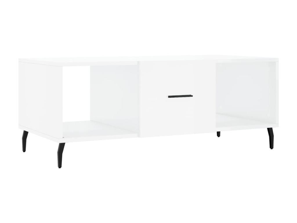 Tavolino da caffè in legno ingegnerizzato bianco, 102 x 50 x 40 cm