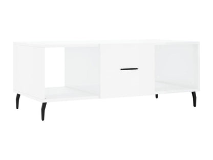 Tavolino da caffè in legno ingegnerizzato bianco, 102 x 50 x 40 cm