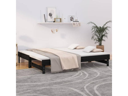 Letto in legno di pino nero, 2 x 100 x 200 cm