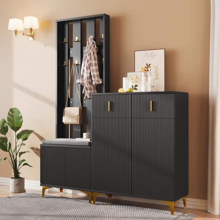 Panca nera, 60,5 x 35,2 x 180,5 cm