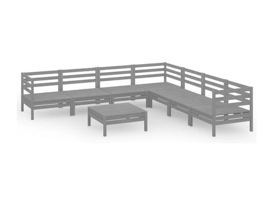 Set di mobili da esterno in legno di pino grigio
