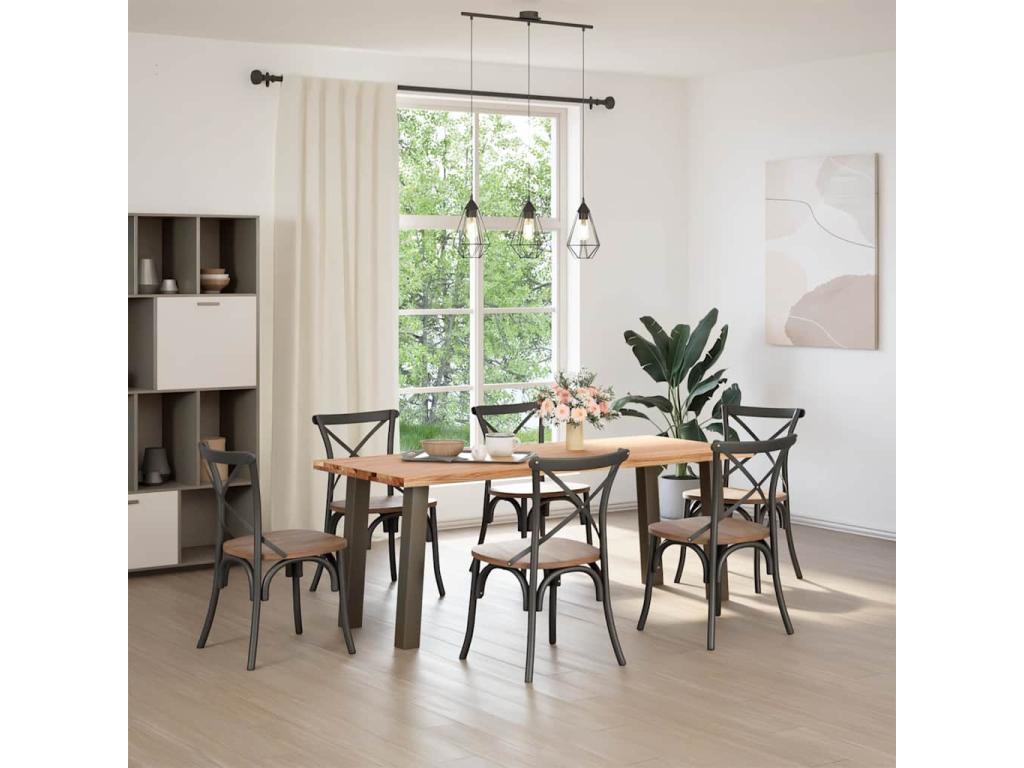 Tavolo da pranzo in legno di quercia marrone - dlz1766584003983