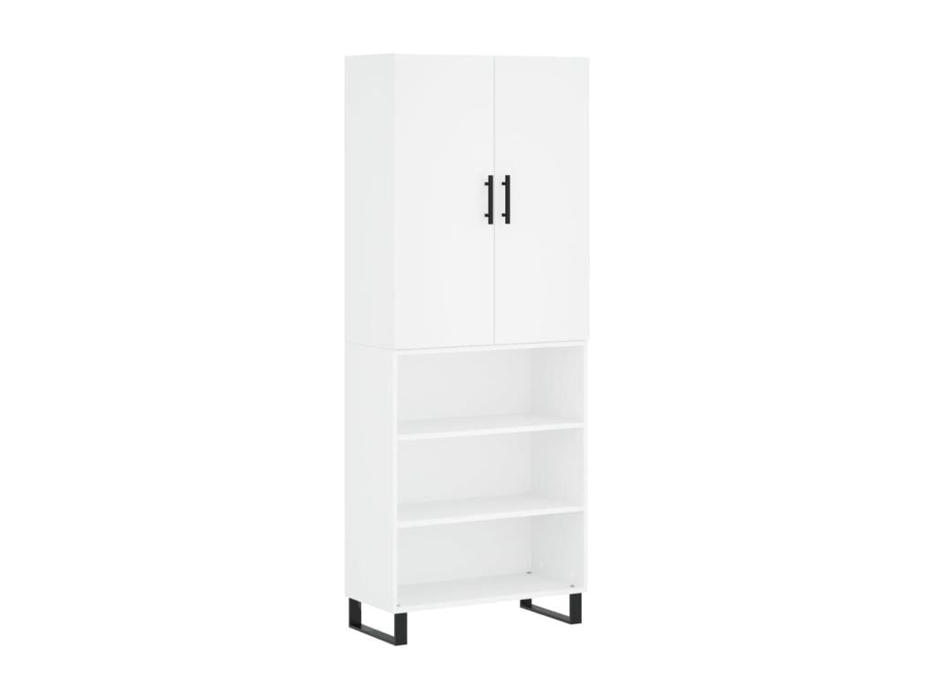 Credenza in legno ingegnerizzato bianco, 69,5 x 34 x 180 cm