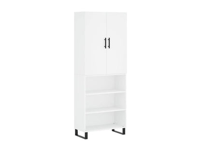 Credenza in legno ingegnerizzato bianco, 69,5 x 34 x 180 cm