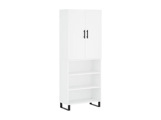 Credenza in legno ingegnerizzato bianco, 69,5 x 34 x 180 cm