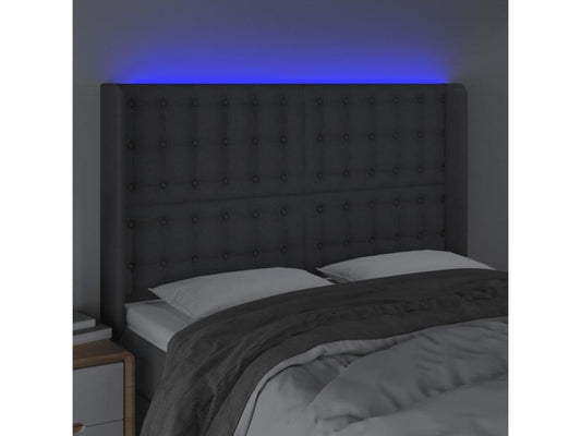 Letto in tessuto grigio, 147 x 16 x 118 cm