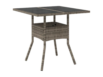 Tavolo in vetro grigio, 80 x 80 x 75 cm