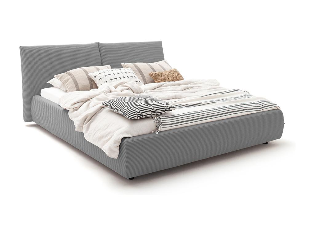 Letto in velluto grigio