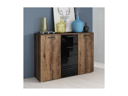 Cassettiera in legno di quercia marrone - dlz1766583470997