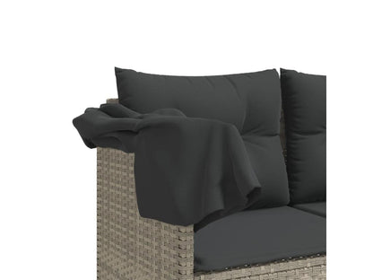 Set di mobili da esterno in vimini intrecciato in resina grigia - dlz1766583206116