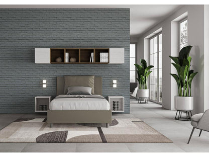 Letto in similpelle marrone, 120 x 200 cm