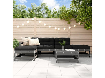 Set di mobili da esterno in legno massello grigio