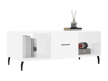 Tavolino da caffè in legno ingegnerizzato bianco, 102 x 50 x 40 cm