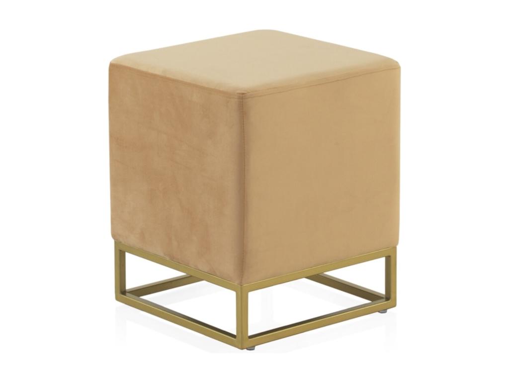 Pouf in velluto giallo