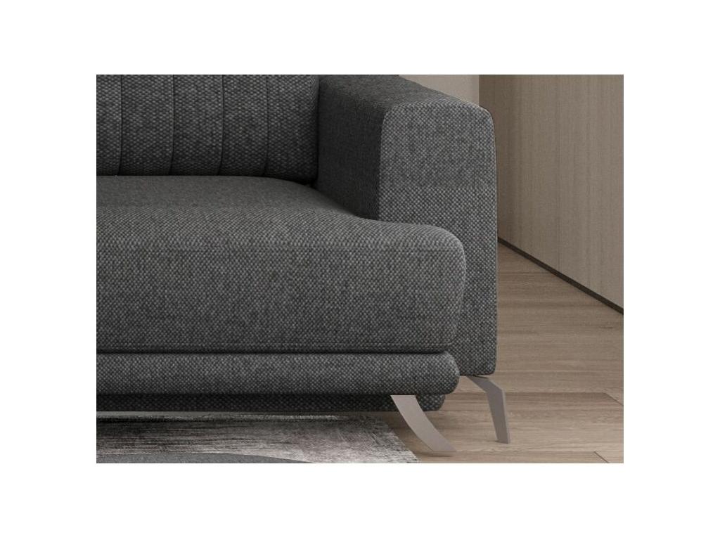 Divano letto in tessuto grigio