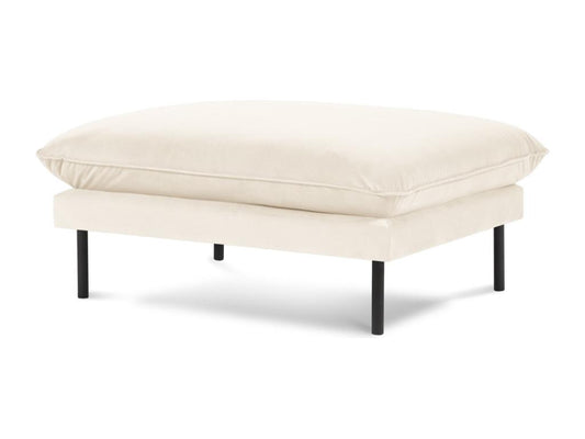 Pouf in velluto beige, 100 x 80 x 43 cm