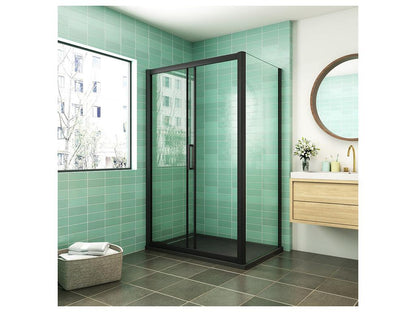 Mobile per la casa in vetro nero, 100 x 80 x 195 cm