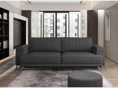Divano letto in tessuto grigio
