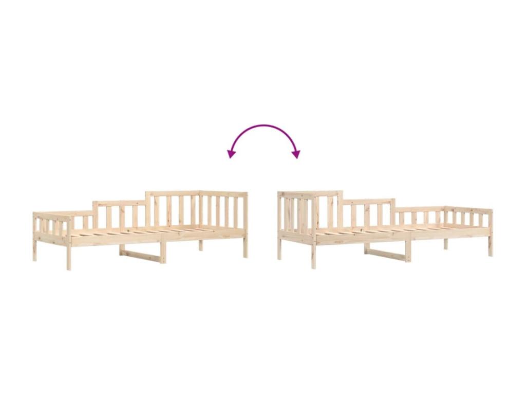 Letto in legno di pino marrone, 80 x 200 cm