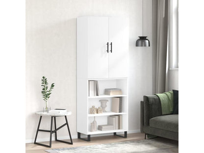 Credenza in legno ingegnerizzato bianco, 69,5 x 34 x 180 cm