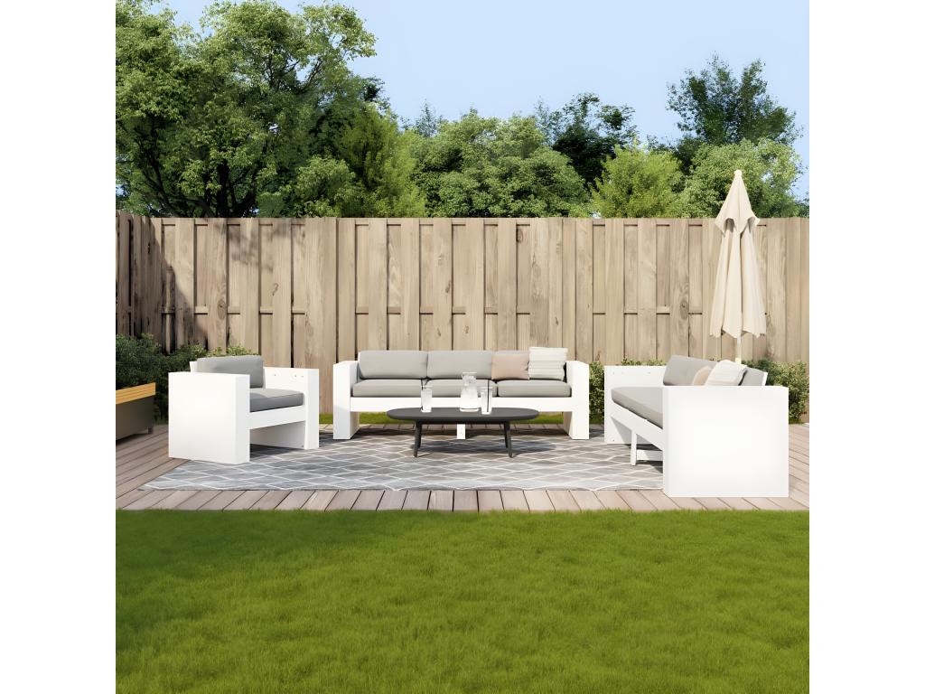 Set di mobili da esterno in legno di pino bianco - dlz1766583614587
